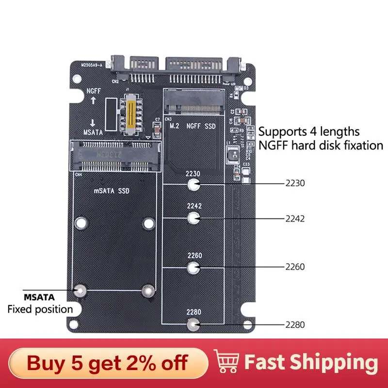 

Адаптер для жесткого диска SATA 60 Гбит/с на M2 NGFF SATA SSD MSATA