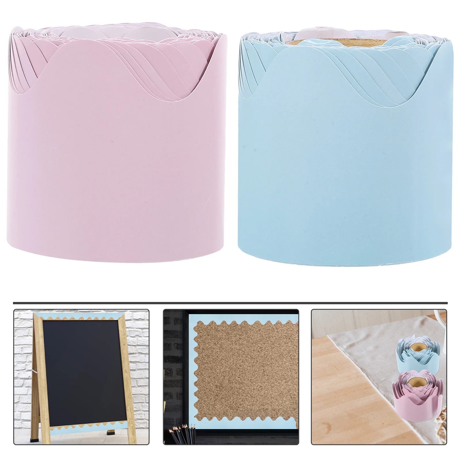 

2 рулона бортовой бумаги для доски объявлений, черная доска, граница школы, зубчатая бумага