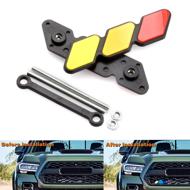 

Tri-color 3 Grille Badge Emblem For Car Auto Accessories Modified Car Sticker Modified Decorative Strip Of Air Inlet Grille