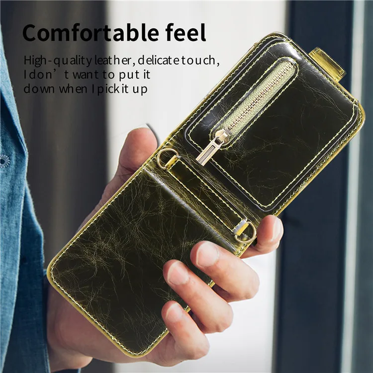 

Luxury Crazy Horse zipper Case For Samsung Galaxy Z Flip 3 Fashion leather Phone Protective Cover Coque for Z Flip3 5G f7110