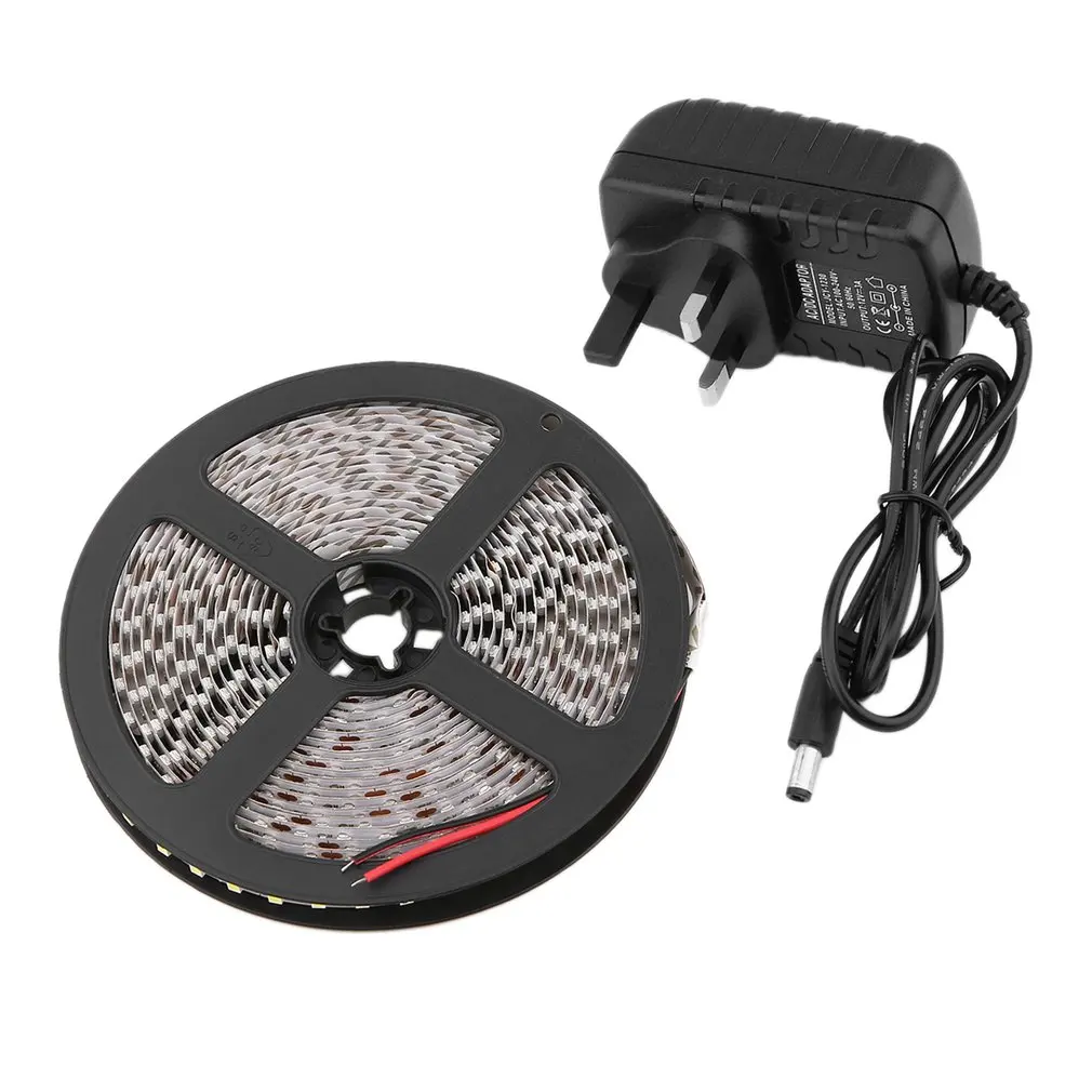 

5M 3528 600 LED Strip Light Flexible Light Indoor Outdoor Home Party Decoration With 3A 36W UK Plug Adapter Decorative Lamp