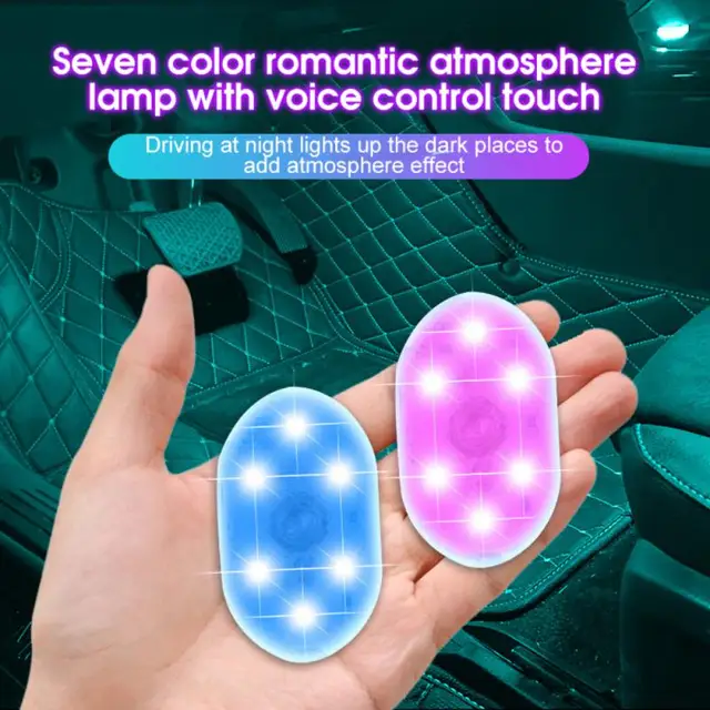 Led Car Foot Ambient Light With USB Rechargeable Lighting Backlight Touch Control RGB Auto Interior Decorative Atmosphere Light 1