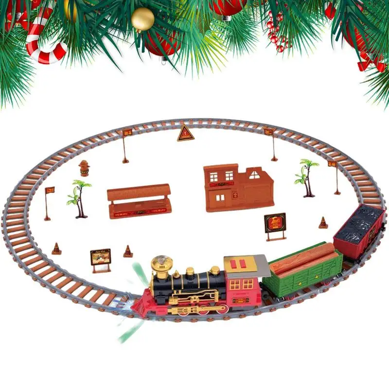 

Christmas Tree Train Set Holiday Express Christmas Electric Train Set Christmas Locomotive With Realistic Sounds & Headlight &