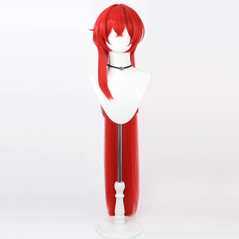 Парик для косплея Иньлин красный хвост длинные термостойкие синтетические