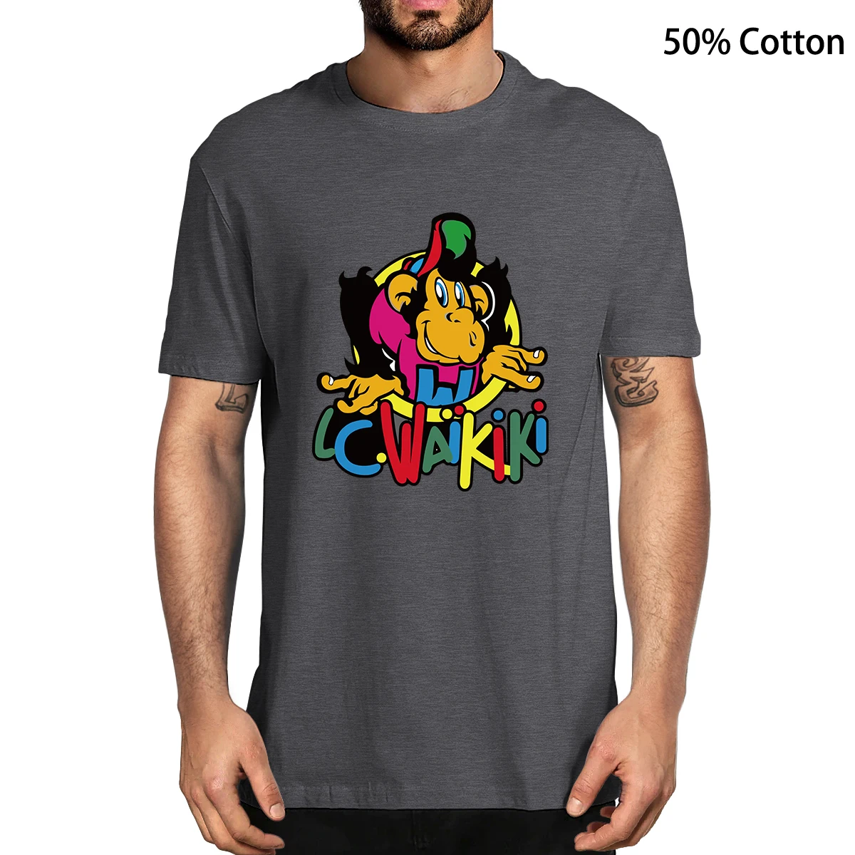 Футболка женская из 100% хлопка с принтом обезьяны европейские размеры |