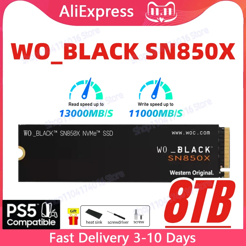 Новинка 2024 Внутренний твердотельный Накопитель SSD SN850X 1 ТБ 4 8 жесткий диск PCIe 5 0x4 M.2