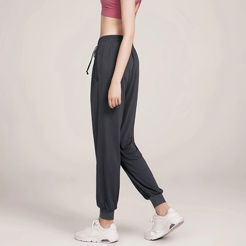 Женские спортивные брюки с завышенной талией свободные повседневные шаровары