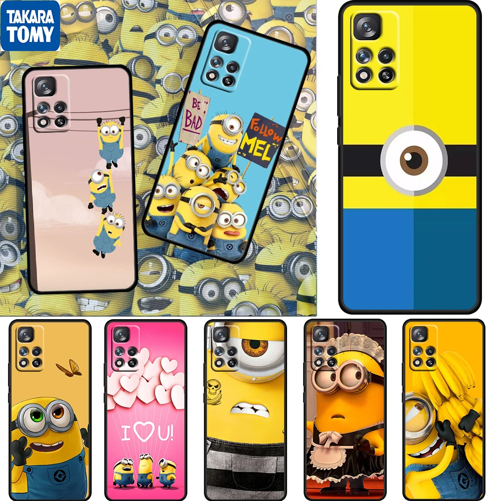 

Cute Boy Anime Minions For Xiaomi Redmi Note 11 10 11T 10S 9 9S 8 7 5G 4G Soft TPU Black Phone Case Funda Coque Capa Cover Shell