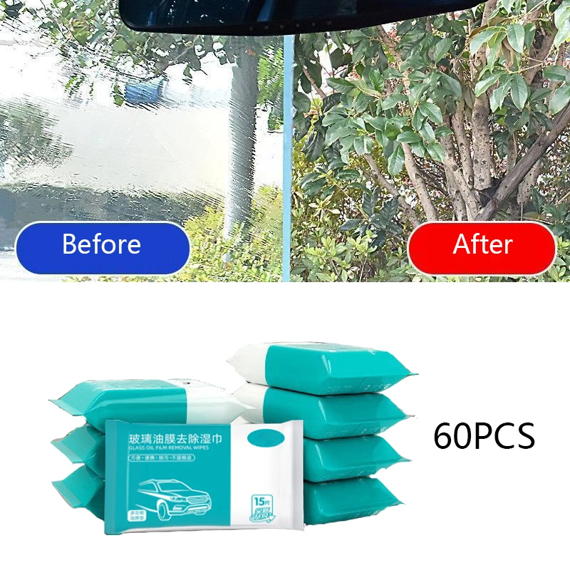 Glass Oil Film Removing Wet Towel Front Windshield Cleaning 