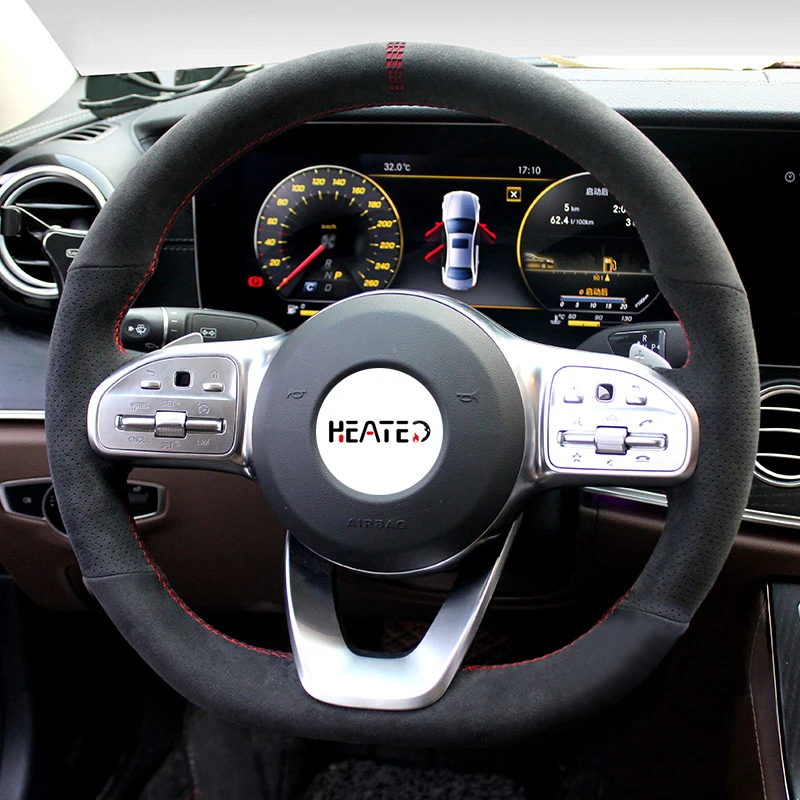 

Alcantara Steering Wheel Cover for Mercedes Benz W177 V177 W247 W205 C118 C257 W213 EQA H243 2018-2021