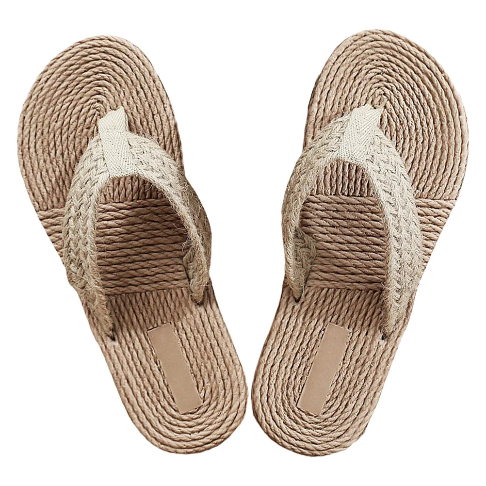 Повседневные тапочки для перемещения дня веревки нескользящая обувь домашняя