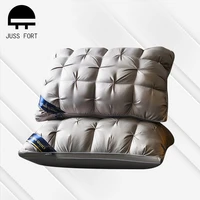 48x74cm five star hotel neck pillows 100 polyester hilton 3d bread twist flower elastic pillow core for home bedding pillow 1pc