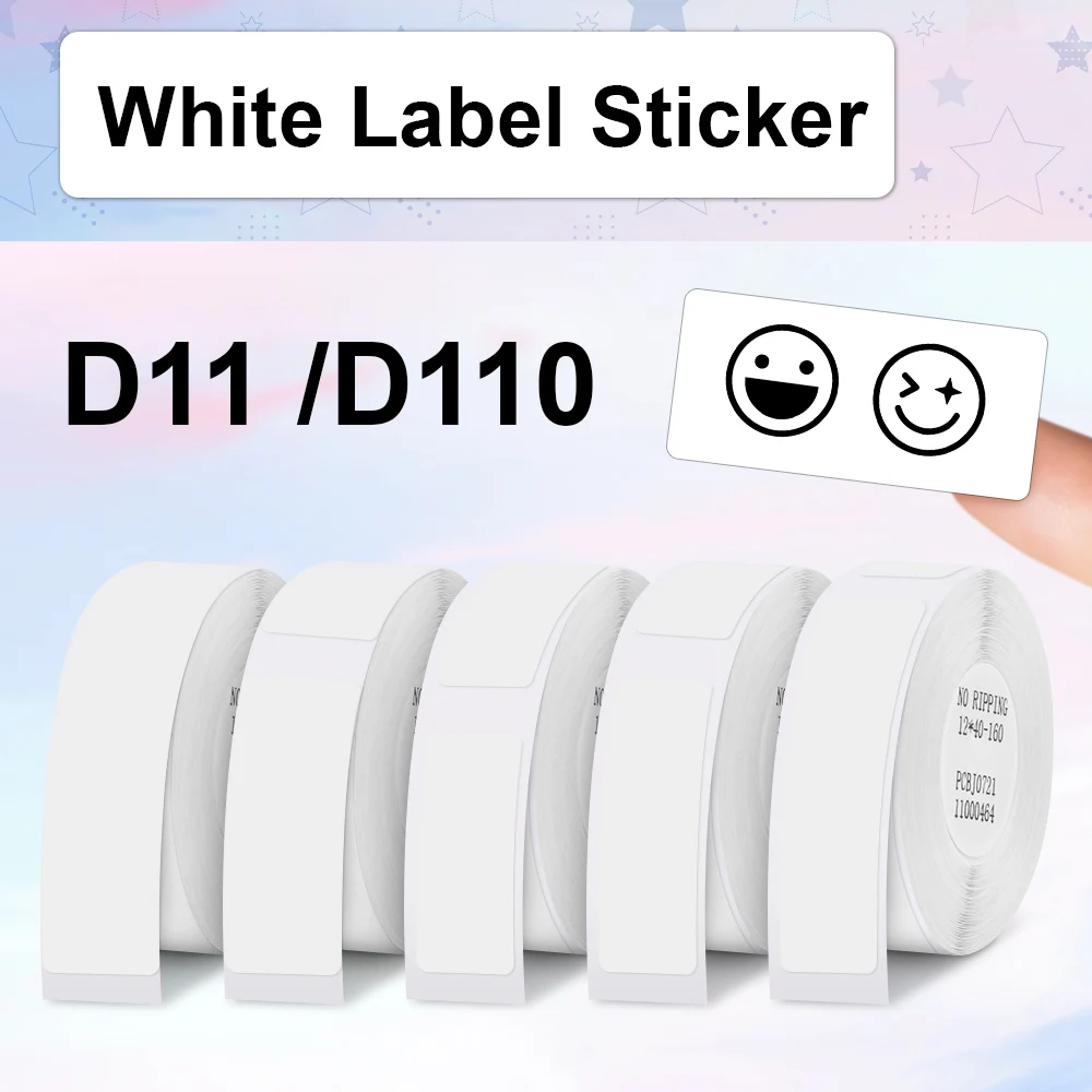

1Roll Niimbot D11 Label Sticker D110 Printing Paper Waterproof Anti-Oil Price Label Pure Color for Mini Niimbot D11 Label Maker