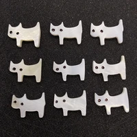 20pcs natural freshwater shell animal shape beads white mother of pearl kitten pendant fashion ladies jewelry making necklace