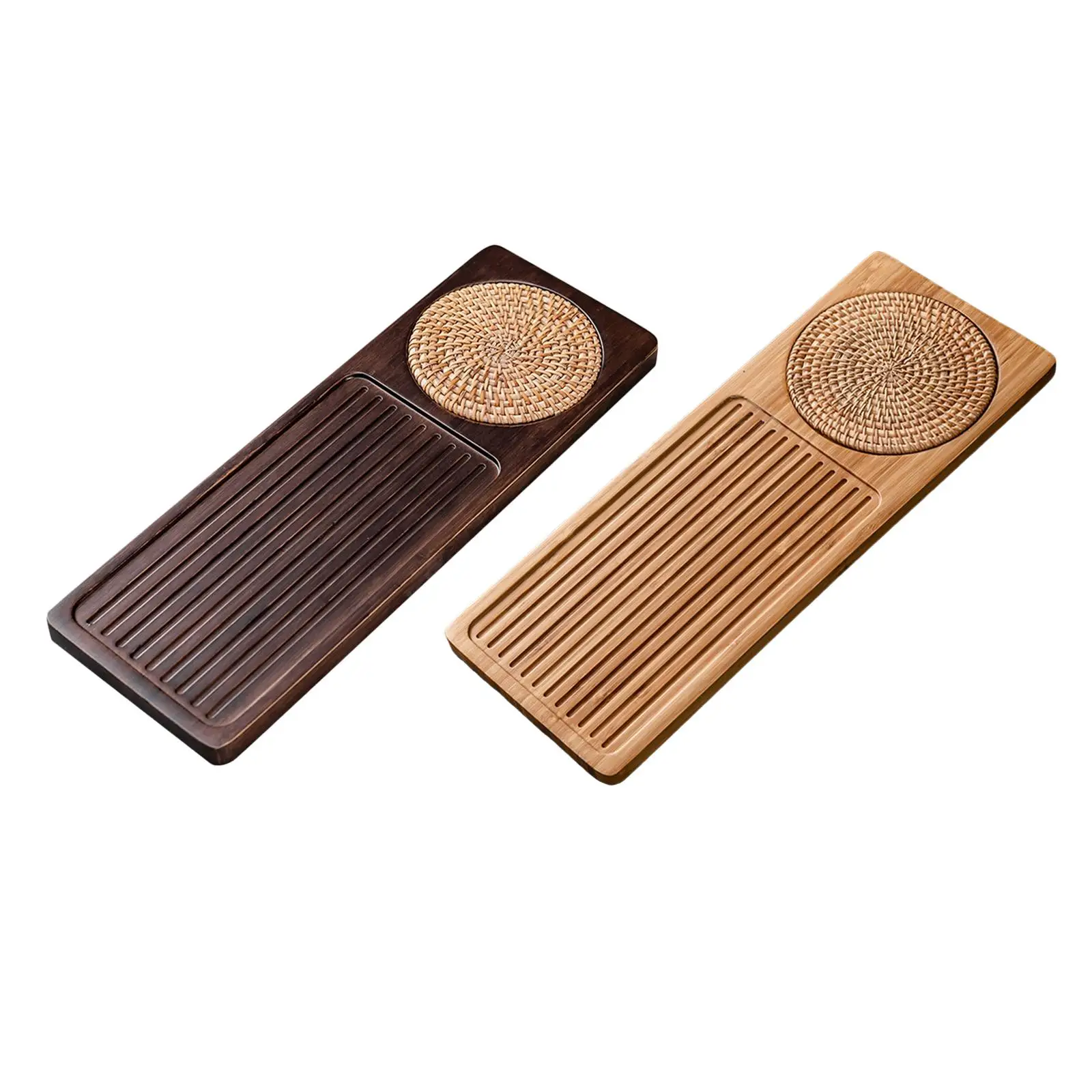 

Rustic Bamboo Chinese Tea Serving Tray Japanese Tea Serving Tray Household Tea Board for Tea Set Home Decoration Travel