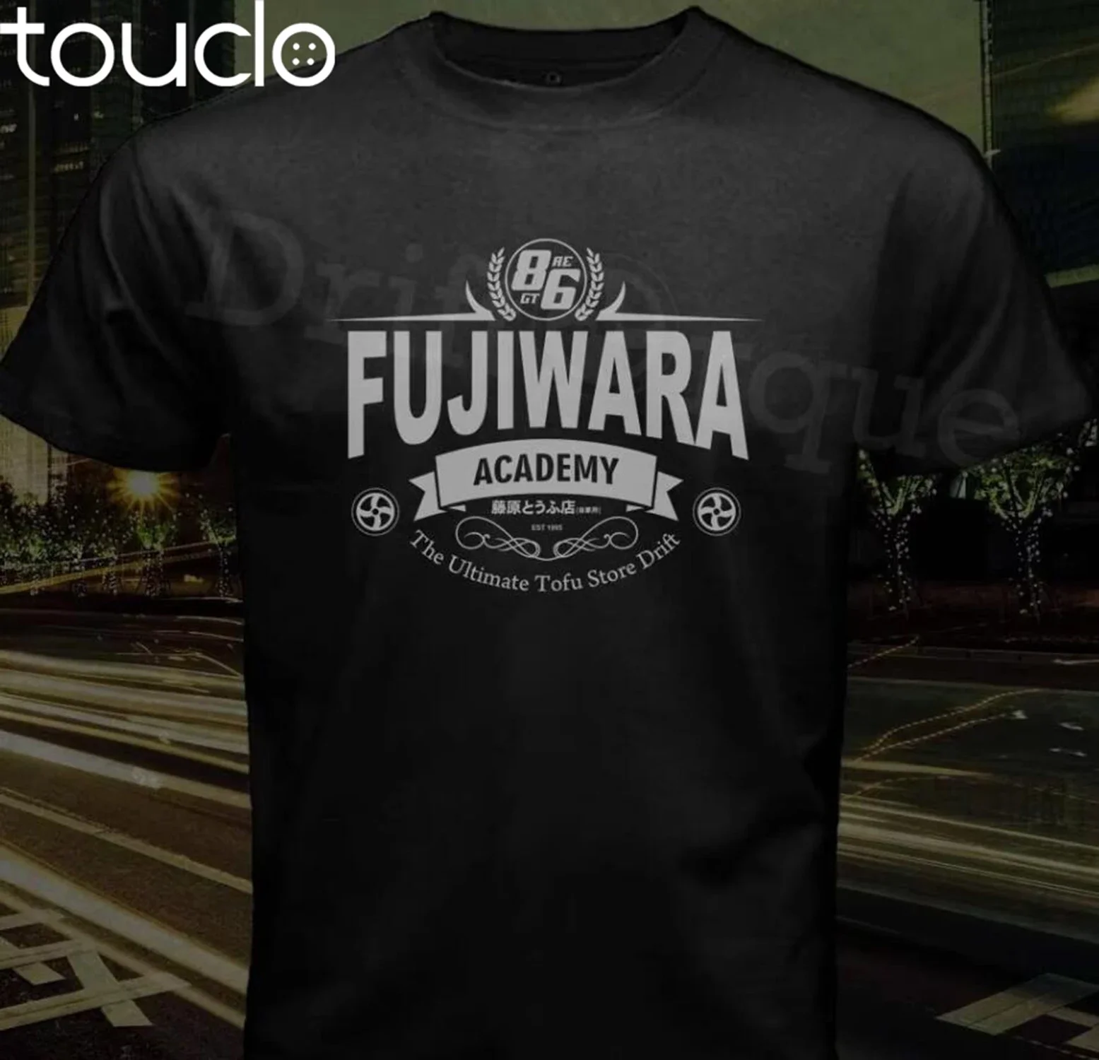 Мужская футболка Fujiwara Difting Academy Trueno Ae86 Gt Initial D Fujiwara черного цвета, новые модные летние мужские футболки с принтом (art.: 3920db8513b51) - 3920db8513b51