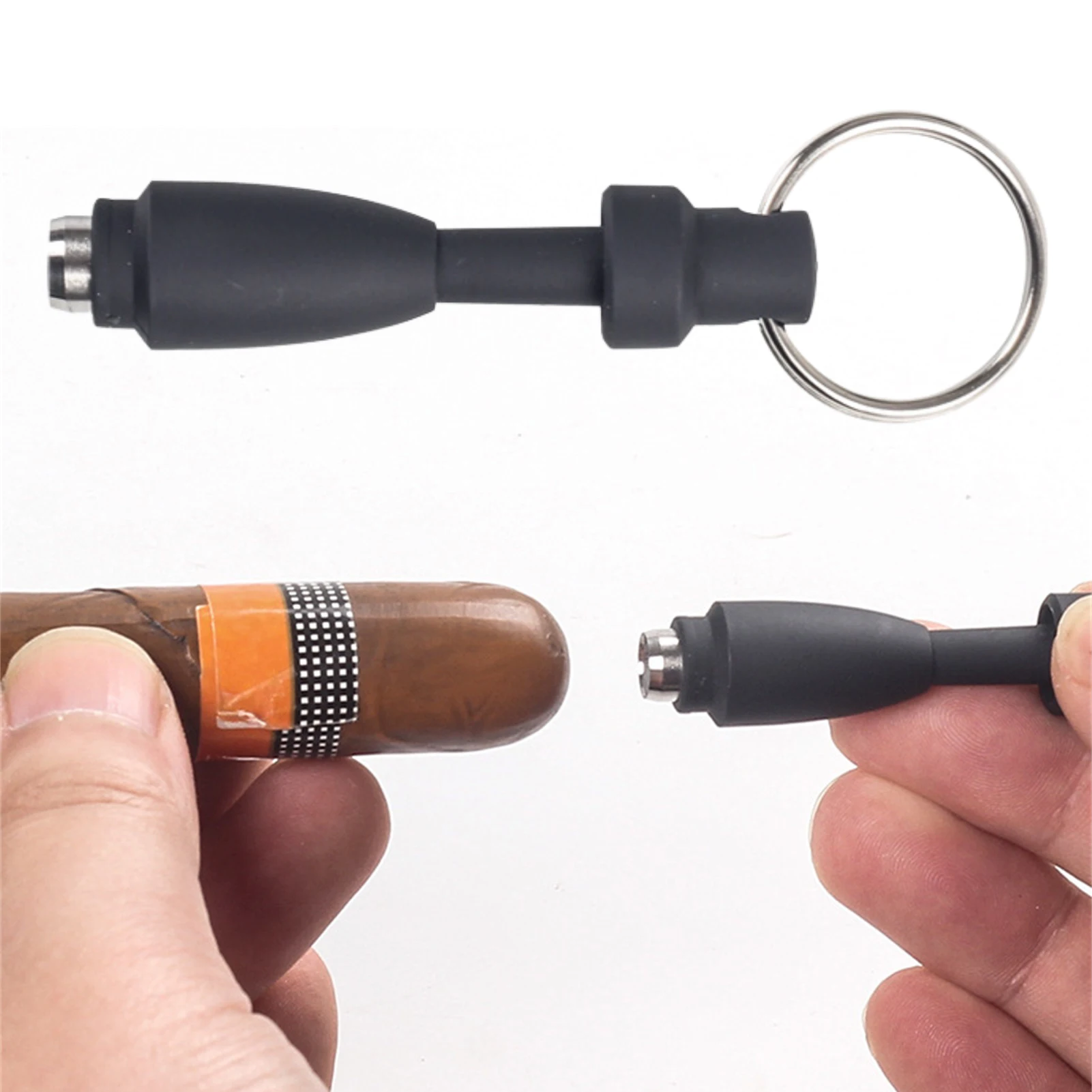 

With Key Ring Clip Accessories Rubber Portable Cool Gadgets Blade Chain Draw Hole Pocket Cigar Punch Cutter