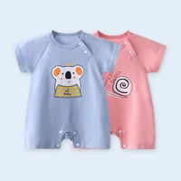 2022 summer newborn baby clothes cotton kid 2 piece set soft covered button baby romper