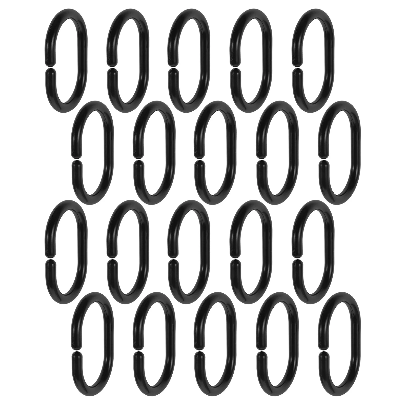 

20 Pcs Curtain Shower Plastic Ring Hanging Rings Hooks Rod Button Rust Proof Bathroom