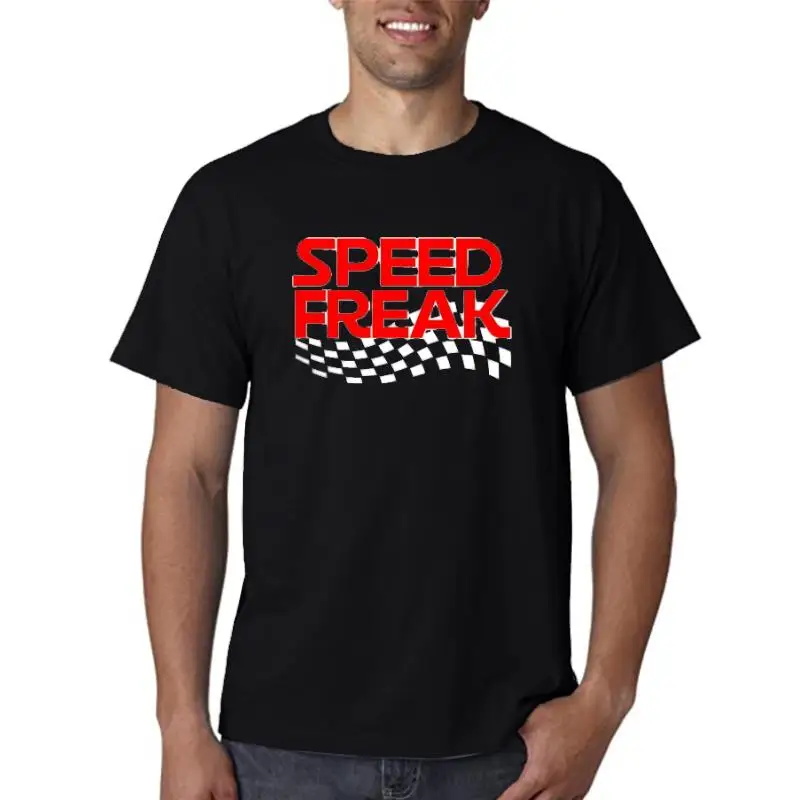 

Title: Men T-Shirt 2022 Newest Speed Freak Racer Checkered Black and White Flag T-Shirt Tee Base Shirt