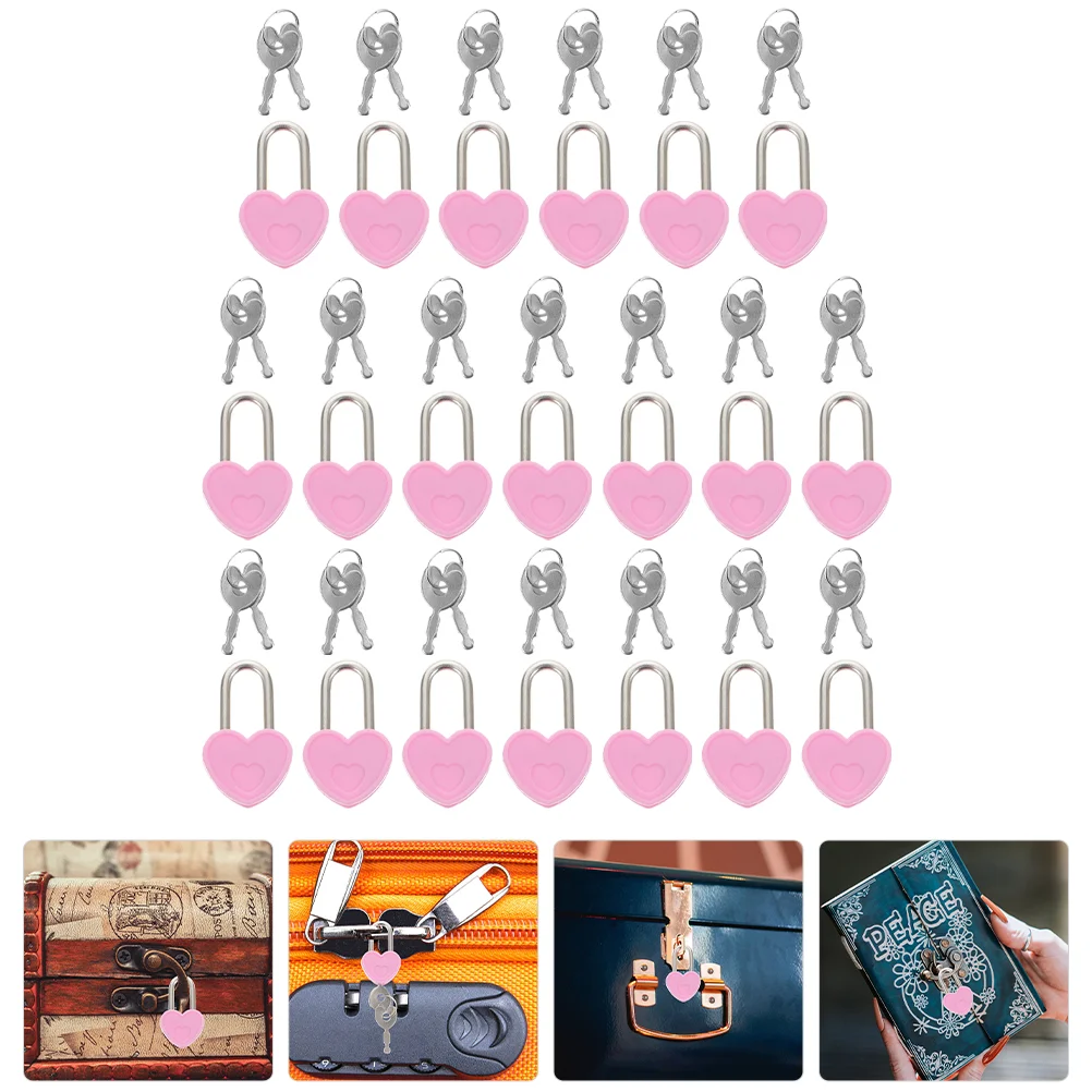

20 sets of DIY Lock Heart Shaped Lock and Key Suitcase Luggage Lock Diary Book Lock