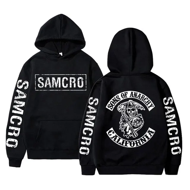 

Sons of Anarchy SAMCRO Double Sided Print Hoodie Men Womnen Casual Rock Sweatshirt Man Fleece Cotton Hoodies Male 90s Streetwear