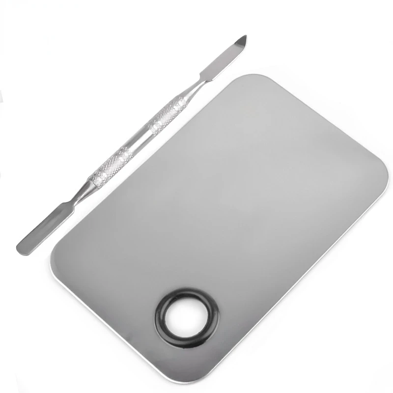 

Makeup stainless steel palette Square palette Professional nail color palette makeup palette nail art practice display stand
