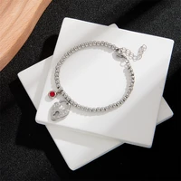 fashion women mens silver stainless steel round ball beads heart tree of life key 50 lock charm bracelet jewelry
