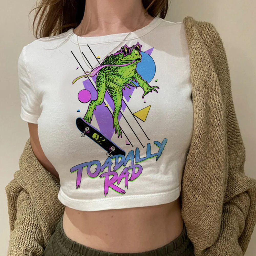 Toadally Rad vintage aesthetic cyber y2k crop top Female aesthetic hippie yk2 goth t-shirts
