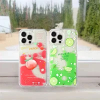 high quality creative liquid peach lemon phone case for iphone 13 12 11 pro max mini x xs xr 6 7 8 plus shell funda