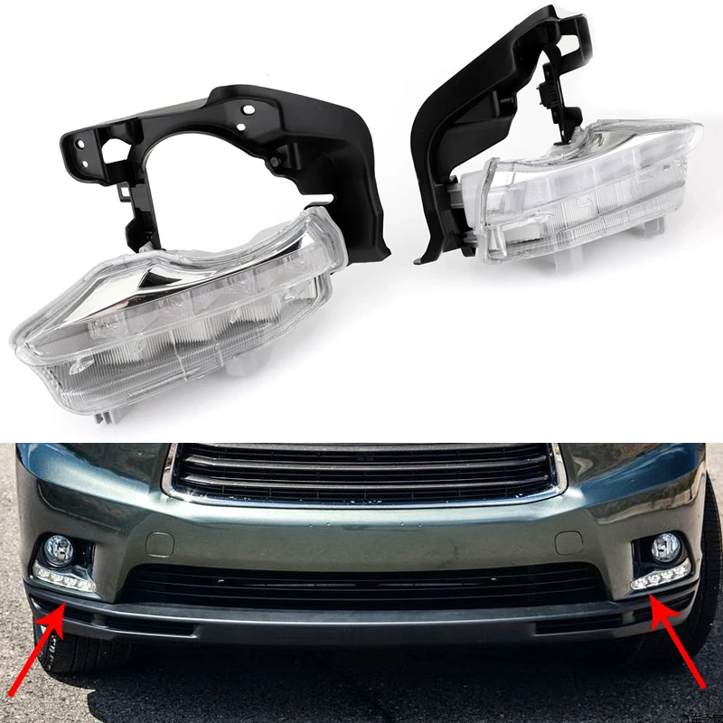 Фото Для Toyota Highlander 2014 2015 2016 автомобильные ДХО светодиодный Противотуманные фары дальнего света передний бампер противотуманные фары 814300E020 №1