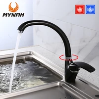 mynah black kitchen sink faucet 360 %c2%b0rotatable single handle dual control swivel spout vessel tap water taps kitchen sink mixer