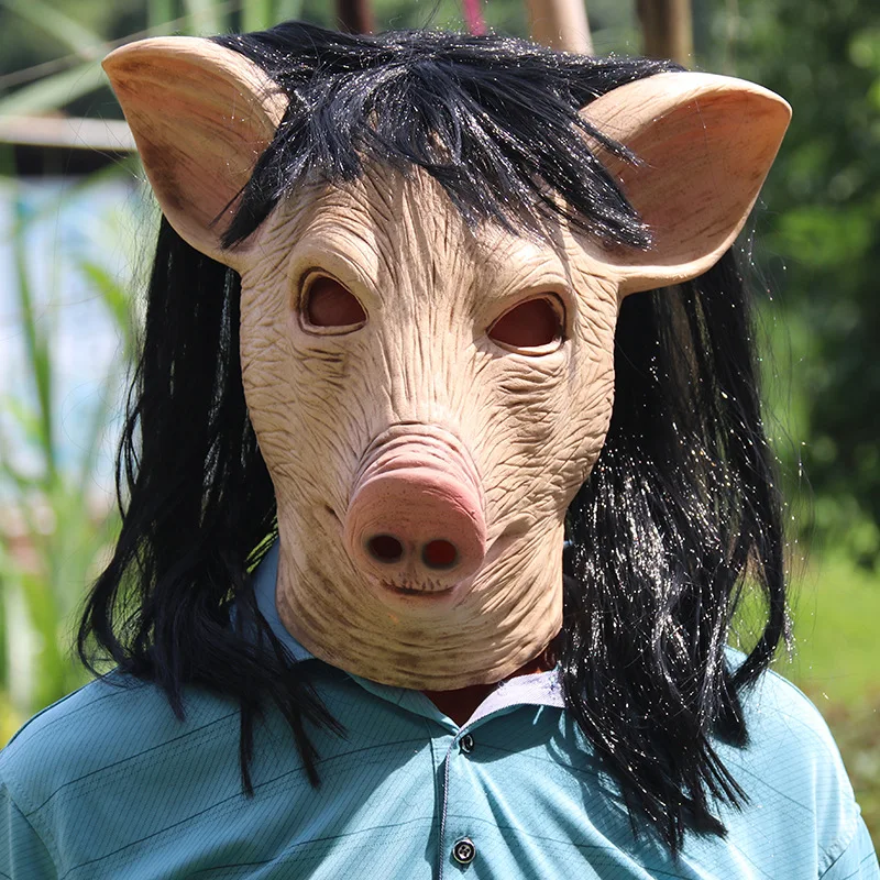 Маска на Хэллоуин маска голову мясника свиньи гарнитура страшное животное