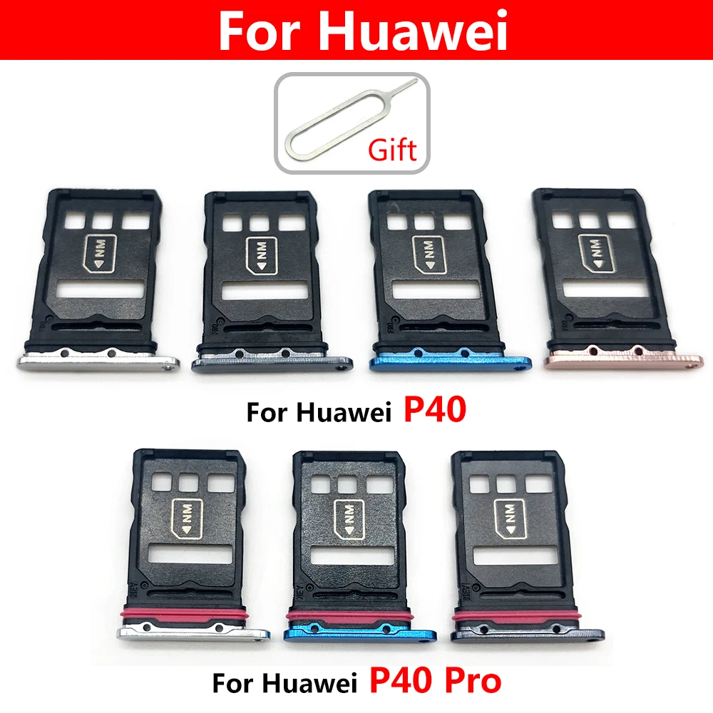 

Держатель для Sim-карты Huawei P40 Lite, лоток для SIM-карты Huawei P40 Pro, гнездо-адаптер, запасные части для смартфона