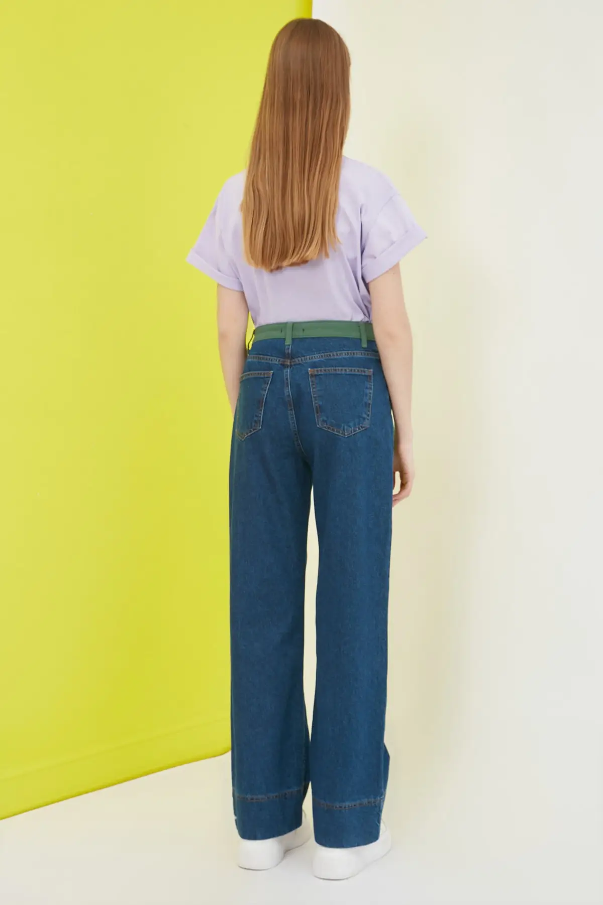 

Trendyol With Color Block High Bel Wide Leg Jeans TWOSS21JE0165