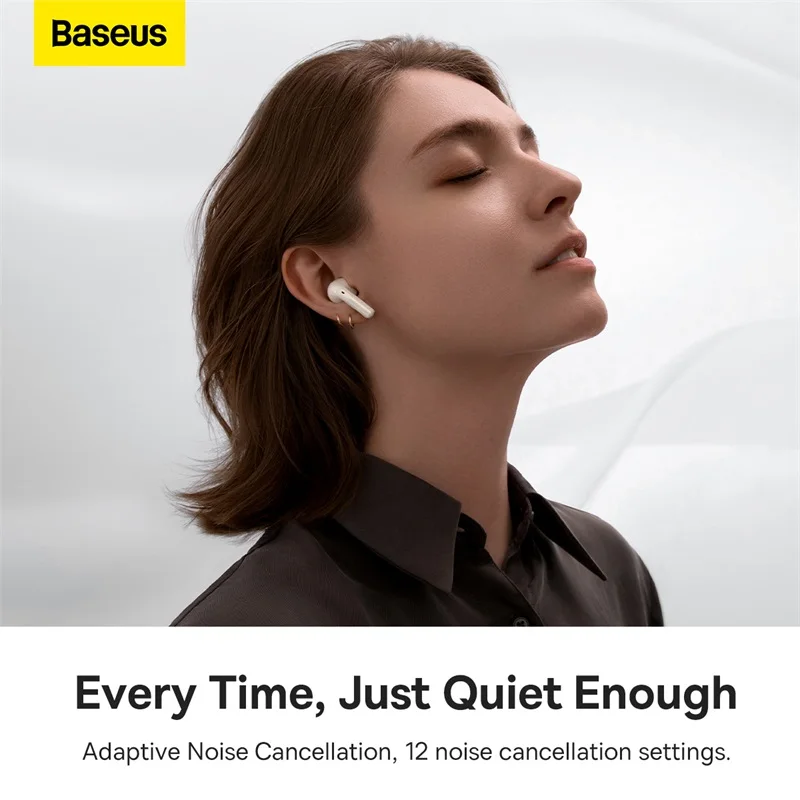 Ceny Baseus Storm3 ANC TWS Słuchawki Bluetooth Bezprzewodowe Słuchawki 5.2, Konstrukcja W Połowie Ucha, 6-Mic ENC, Adaptacyjna Redukcja Szumów