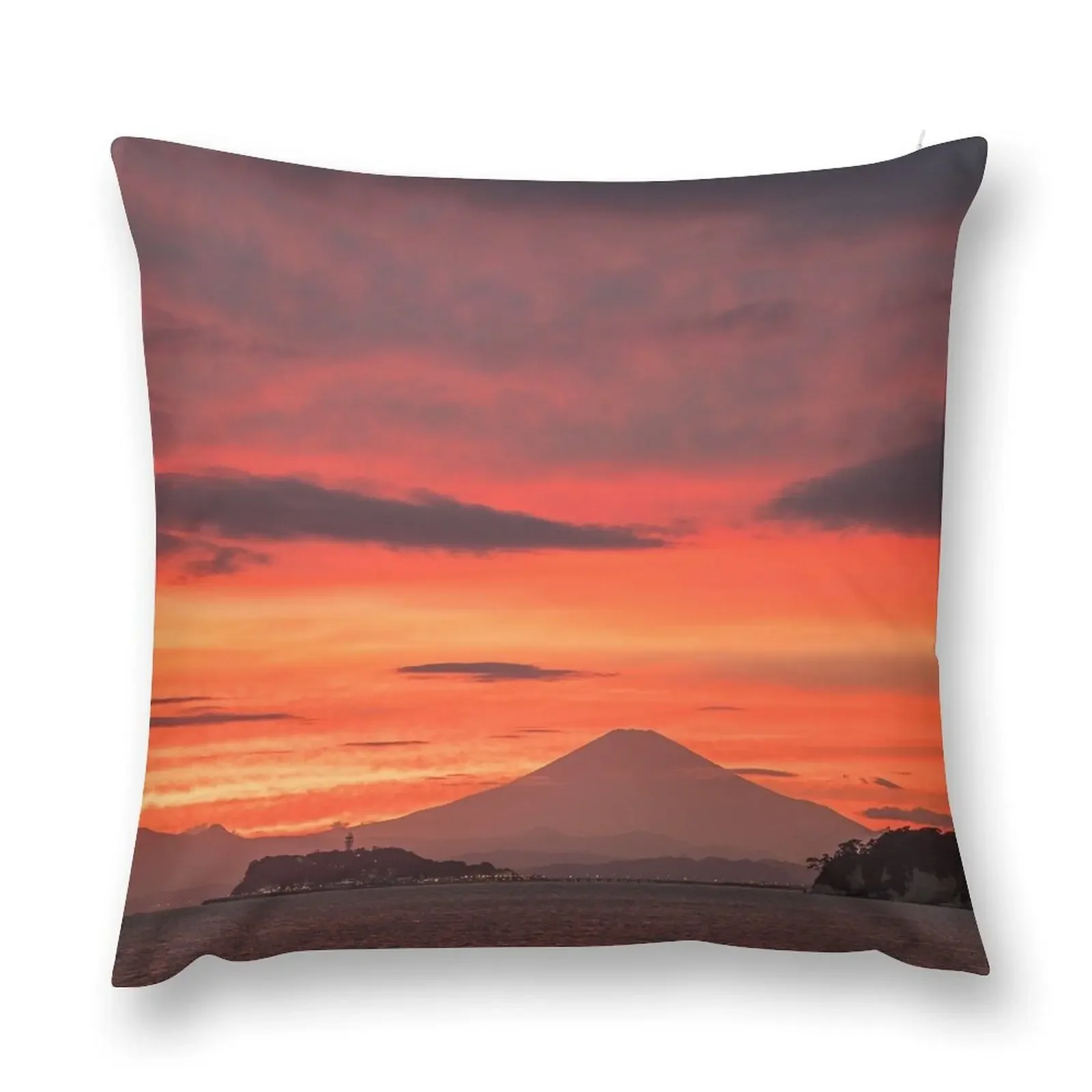 Shonan Blaze - Закат с горой Фудзи и Энсима Декоративная подушка Детская