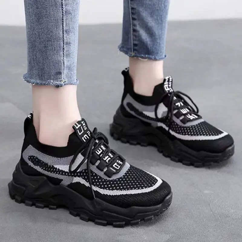 Soft and Comfortable Women's Shoes with Thick Soles Increased New Versatile Sports Shoes  Platform Sneakers  Zapatillas De Mujer