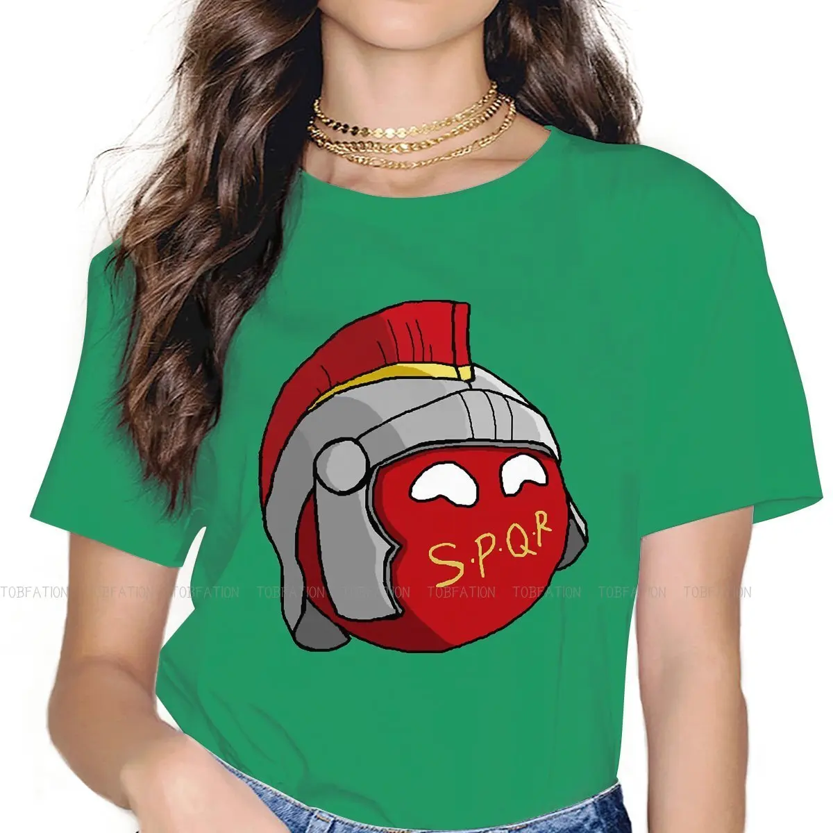 

Женская футболка с круглым вырезом, с принтом