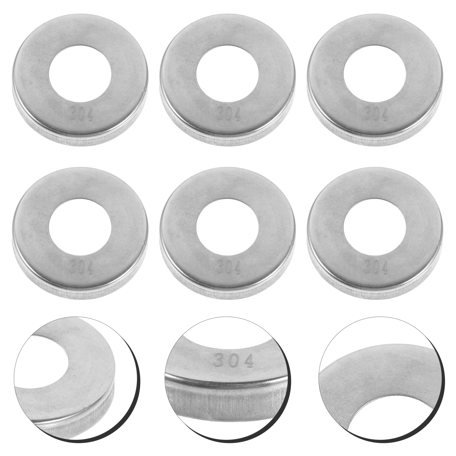 

6 Pcs Plumbing Flange Rings Railing Post Cover Pipe Hole Plates 304 Stainless Steel Escutcheon Caps