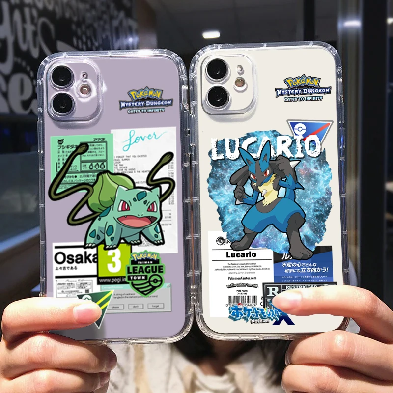 

Pokemon Mewtwo Gengar Lucario Phone Case For Apple iPhone 14 13 12 Mini 11 XS Pro Max X XR 8 7 6 Plus 5 SE Transparent Cover