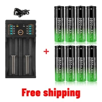 100 new 18650 battery 3 7v 9800mah rechargeable li ion battery with charger for led flashlight batery litio battery1 charger