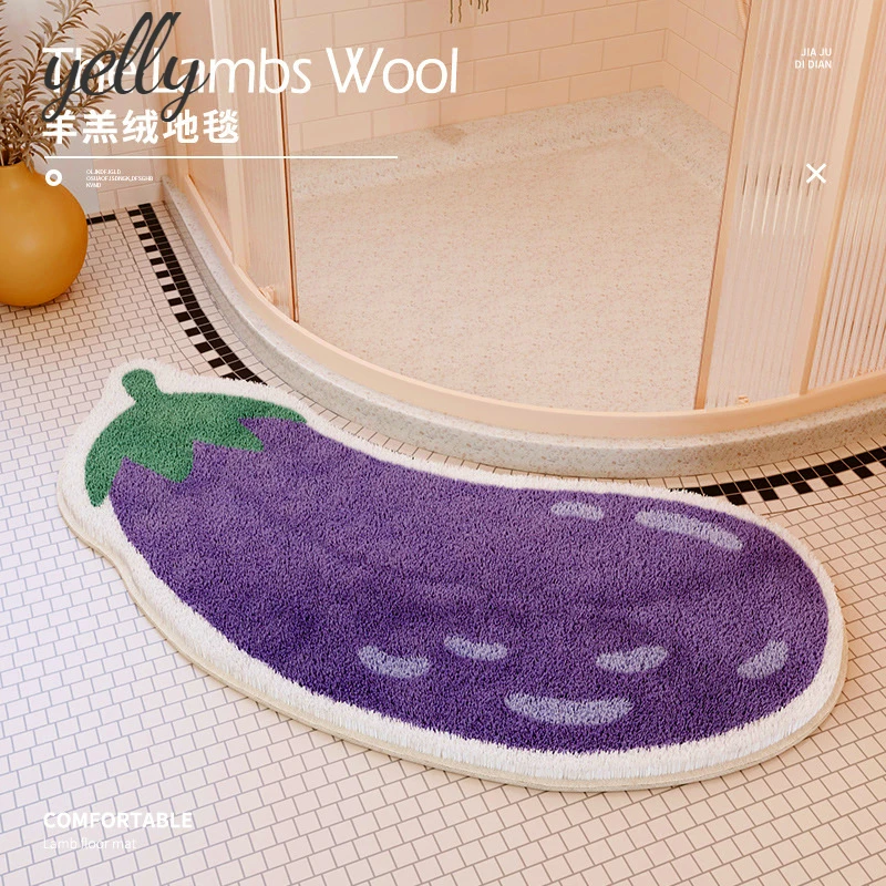

Bathroom Absorbent Floor Mats, Household Shower Rooms, Semi-curved Bathroom Carpets, Fan-shaped Floor Mats, Cute Non-slip Mats