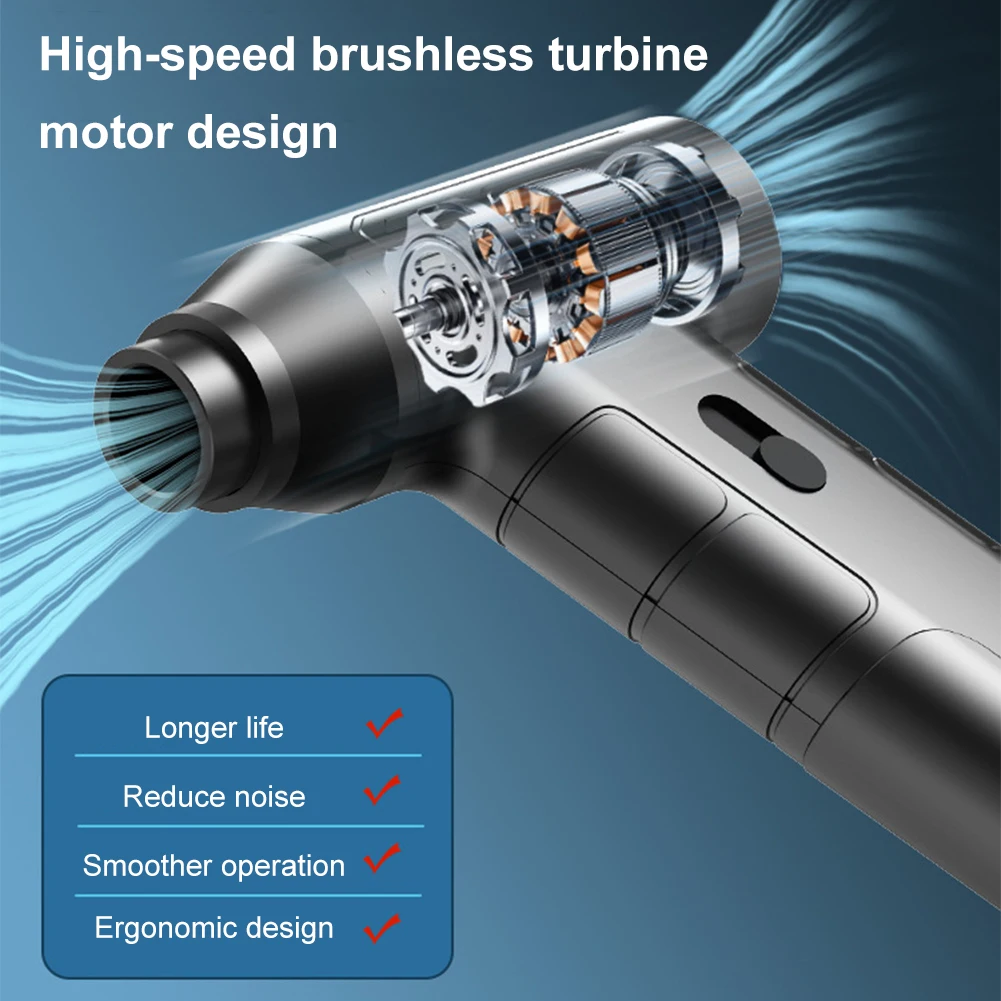 Мини-вентилятор турбовентилятора 110000 RPM 4000 мАч Беспроводной воздуходувка