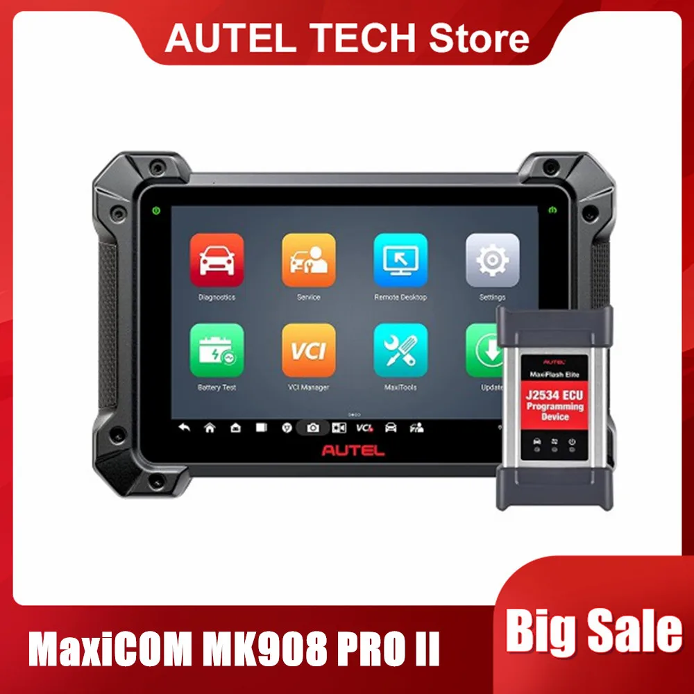 

Автомобильный диагностический планшет Autel MaxiCOM MK908 PRO II, поддержка сканирования VIN и Pre & Post SCAN, обновленная версия Autel MK908P