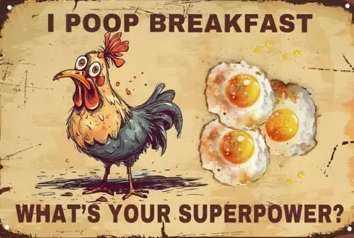 I Poop Breakfast Sign Всепогодный алюминий