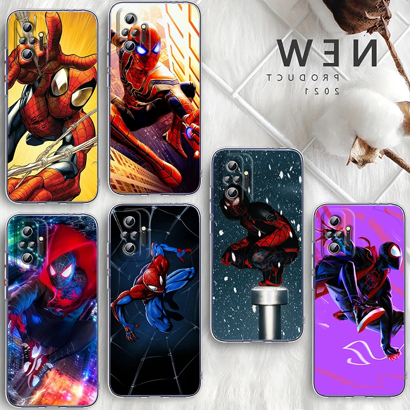 

Avengers Marvel Spider-Man For Xiaomi Poco X3 Redmi Note 11S 11 11T 10 10S 9 9T 9S 8 8T Pro 5G 7 5 4X Transparent Phone Case