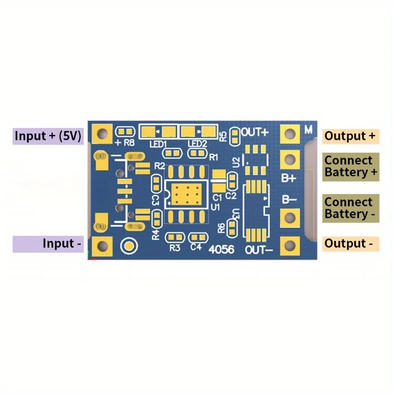 TP4056 Зарядный модуль с защитой аккумулятора 18650 BMS 5 В Тип C 1A USB Зарядная плата для