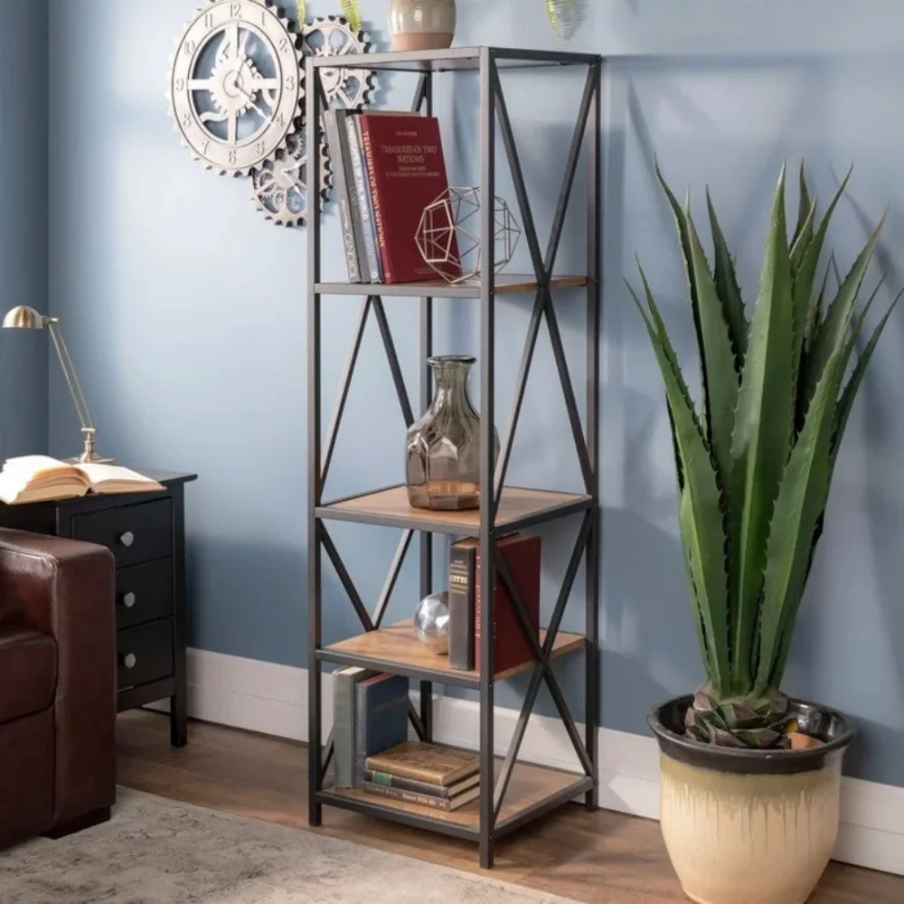 

61'' H x 18'' W Etagere Bookcase, Rustic Bookcase, Open Shelving, Industrial Vintage Style, Modern Vintage, Modern Farmhouse