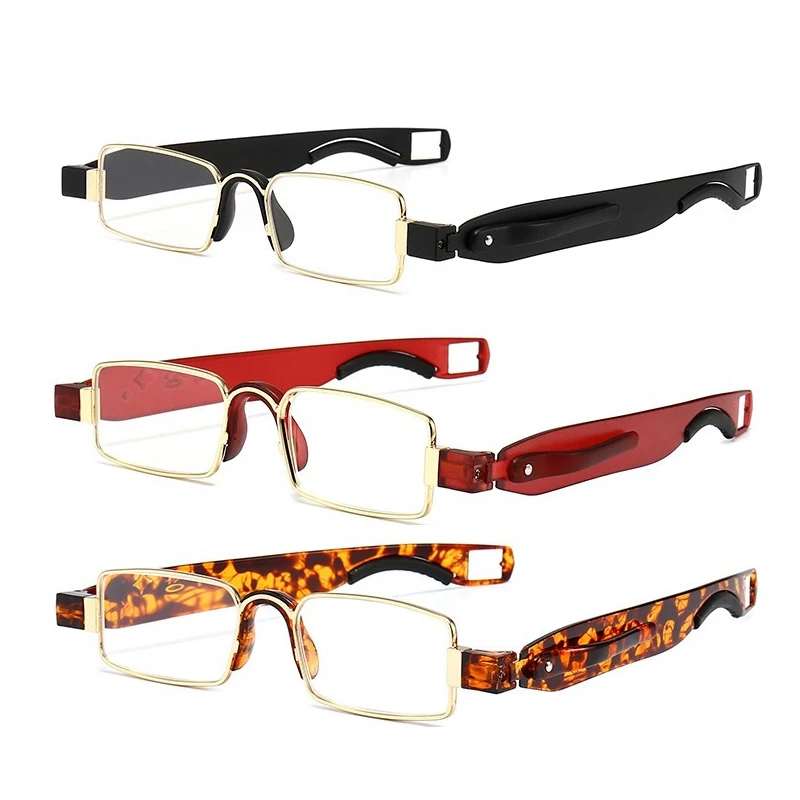 

Hot Sale Folding Reading Glasses 360 Degree Rotation Foldable Men Women With Case Presbyopic Foldable1.0 1.5 2.0 2.5 3.0 3.5 4.0